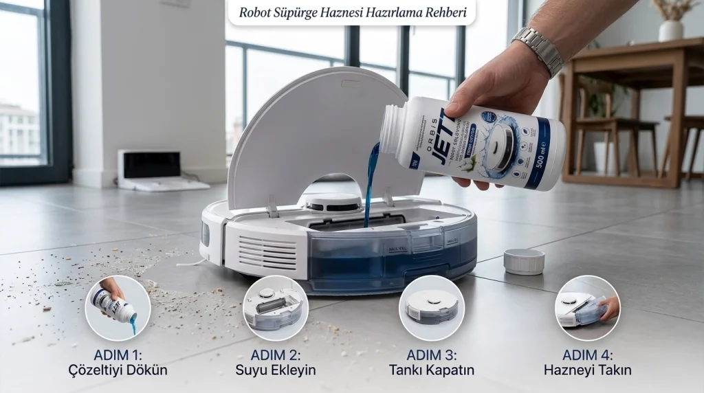 how to prepare robot vacuum tank